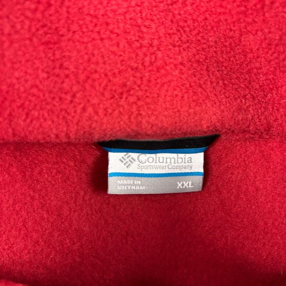 Columbia Fleece Vest Mens XXL Red WSU Cougars Collegiate Flanker‎ Full Zip NWT
